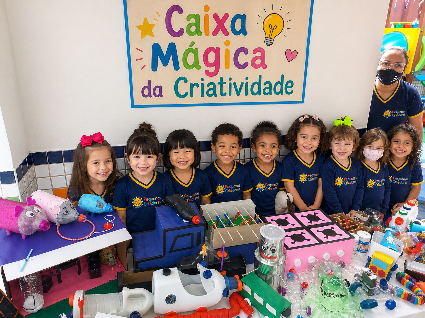 Mãe e filho criando juntos